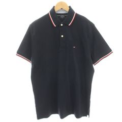 新品 トミーヒルフィガー ネイビー ポロシャツ L トリコロール 