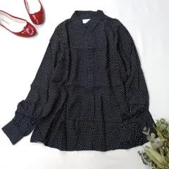 ◯J&M DAVIDSON ジェイアンドエムデヴィッドソン プリーツ ドット 長袖 シャツ ブラウス 日本製 /26Aのサムネイル