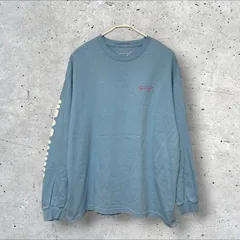 プリントデザインカットソー 水色 L位 ロンT 長袖 L/S