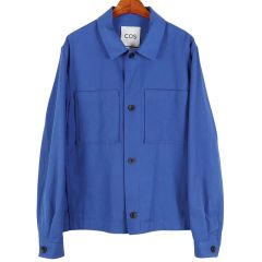 COS コントラストストライプニット トラックジャケット S ネイビー