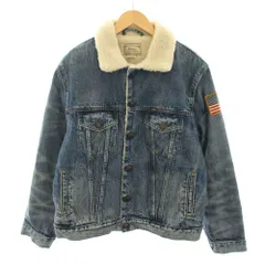 ポロ ラルフローレン POLO RALPH LAUREN ジージャン Gジャン デニムジャケット 中綿ジャケット アウター 裏地ボア アメリカ国旗パッチ M 水色 ライトブルー /YTのサムネイル