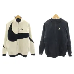ナイキ NIKE VM スウッシュ フルジップ ボアジャケット VM SWOOSH FULL ZIP JACKET リバーシブル ブルゾン S 白 紺 ネイビー BQ6546-114 /HNのサムネイル