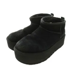 アグ オーストラリア UGG australia CLASSIC ULTRA MINI PLATFORM クラシック ウルトラ ミニ プラットフォーム ショート ムートンブーツ US7 24cm 黒 ブラック 厚底 1135092 /YMのサムネイル
