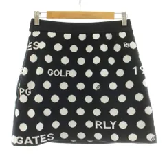 パーリーゲイツ PEARLY GATES 22AW ニットスカート ミニ 台形 ドット柄 ウール ゴルフウェア 0 黒 ブラック 白 ホワイト 055-2234124 /KUのサムネイル