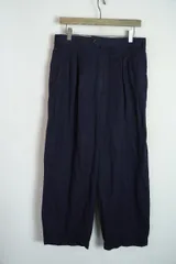 国内正規 80S COMME des GARCONS HOMME コムデギャルソンオム AD1989 2タック ワイド スラックス パンツ ビンテージ 紺 L 本物 3416Q★4のサムネイル