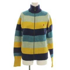 ポールスミスジーンズ Paul Smith JEANS ニット ジャケット 上着 1 紺 ネイビー 黄色 イエロー ボーダー柄 ジップアップ 長袖 /LPのサムネイル