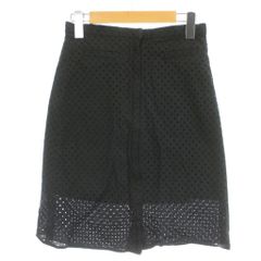 ポールスミスブラック】 ストライプ ラップ調 スカート（42）L～XL 黒