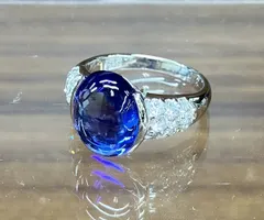 【即納】Pt900 プラチナ ダイヤ 1.11ct タンザナイト 8.92ct リング #20 