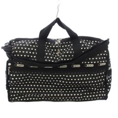 7157)LeSportsac ボストンバッグ ハート柄 ブラック - メルカリ