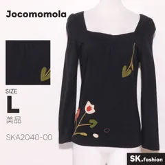 美品 Jocomomola トップス カットソー　長袖　スクエアネック　刺繍　花模様　コットン100％のサムネイル