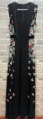 A【A3-24】◇BCBGMAXAZRIA サイズXS ワンピース　ブラック　花柄のサムネイル