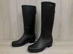 極美品 フェラガモ レインブーツ ロングブーツ バックジップ ブラック