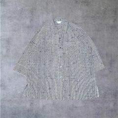 美品 ワイズフォーリビング 総柄コットン ジャージー7分袖 シャツ 日本 
