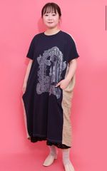 562219：深海のコンサート柄 ベルト付きデニムシャツワンピース - メルカリ