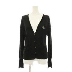 ヴィヴィアンウエストウッドレッドレーベル Vivienne Westwood RED LABEL カーディガン ニット オーブ刺繍 L 黒 ブラック Vネック 長袖 /YMのサムネイル