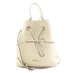 フルラ FURLA コスタンザ 巾着 ハンドバッグ ショルダーバッグ 2way レザー 白 ホワイト /AN12
