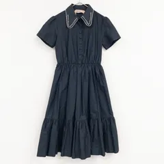N°21 ヌメロヴェントゥーノ ワンピース 半袖 ビジュー ティアード ギャザー コットン ブラック ルーマニア製 レディース 38 a00818のサムネイル