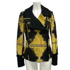 GUCCI(グッチ) ジャケット サイズ36 S レディース美品  - 209172 ダークイエロー×黒 長袖/ベロア/秋のサムネイル