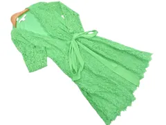 DIANE VON FURSTENBERG ダイアンフォンファステンバーグ レース カシュクール ワンピース ガウン ロング カーディガン size2/緑 ■◇ レディースのサムネイル