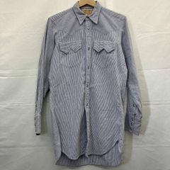 MIRROR MIRROR メンズシャツ ワイドカラープリーツブルー Mサイズ