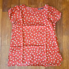 NINA RICCI 五分袖 ブラウス 花柄 赤 9号 - メルカリ