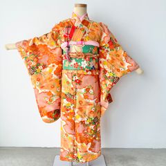 No.k011七五三 7歳 着物 フルセット レトロ柄 ※シミあり - メルカリ