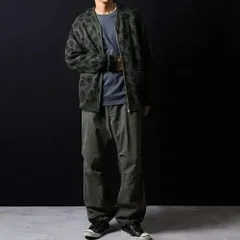 新品未使用 NUMBER (N)INE ナンバーナイン LEOPARD JACQUARD KNIT ZIP-UP CARDIGAN / レオパード ジャガード ニット ジップアップ カーディガン ダークグリーン 2（Mサイズ） 管理番号：49A-6270のサムネイル