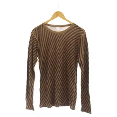 アルマーニ コレツィオーニ ARMANI COLLEZIONI ニット セーター 48 茶 ストライプ柄 ラウンドネック 長袖 /JPのサムネイル