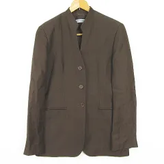 エンポリオアルマーニ EMPORIO ARMANI ジャケット ミドル丈 リネン レーヨン 38 ブラウン kz15451のサムネイル