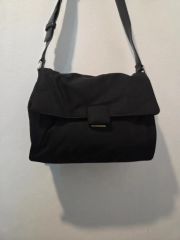 良品 PRADA プラダ 肩掛け トートバッグ ブラック ナイロン 三角ロゴ