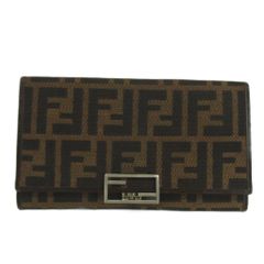 極美品✨ FENDI ズッカ柄 長財布 FF マンマ フラップ キャンバス 総柄