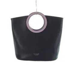 ケイトスペード KATE SPADE ハンドバッグ ショルダー 2WAY サークルハンドル レザー 紺 ネイビー 白 ホワイト ■GY69 /MQ