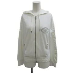 ディー&ジー ドルガバ ドルチェ&ガッバーナ D&G パーカー 上着 M 白 ホワイト 長袖 フルジップ 袖切り替え ベロア ナイロン ロゴワッペン /PP ■GY50のサムネイル