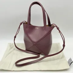 LOEWE ロエベ パズルフォルドトート ミニ トートバッグ ハンドバッグ ショルダーバッグ シャイニーカーフ バーガンディー ボルドーゴールド金具 A657V25X01【中古】Aランク　2_295のサムネイル