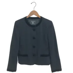 Burberry's バーバリーズ ノーカラージャケット サイズ:7 ベロア使い/    ブラック レディース / 240001207492のサムネイル