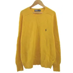ポロ バイ ラルフローレン Polo by Ralph Lauren プルオーバーニット セーター M 黄 イエロー 無地 クルーネック 長袖 /YU ■GY99のサムネイル