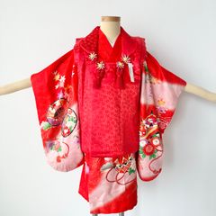 被布チュール ホワイト 朱色糸メロウ 七五三 3歳 ハンドメイド - メルカリ