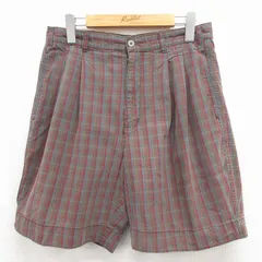 W31/古着 ドッカーズ ショート パンツ ショーツ メンズ 90年代 90s エンジ他 チェック【spe】 26may11のサムネイル