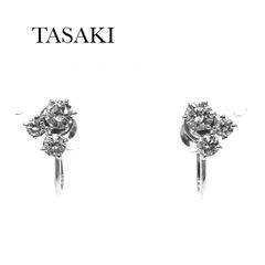 タサキ TASAKI K18WG ダイヤ ピアス リボンローズ - メルカリ