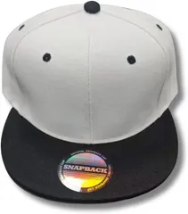 Capprecier キャップ メンズ フラットキャップ 平ツバ 無地 シンプル ヒップホップ ダンス 日除け 紫外線対策 カジュアル スケボー ストリート おしゃれ 帽子 調整可能 男女兼用 (ブラック/ホワイト,  56～60cm)のサムネイル