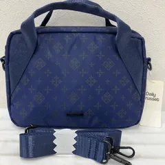 3882 daily russet デイリー ラシット ハンドバッグ　ショルダーバッグ　紐調節可能　ナイロン　軽量　総柄　ロゴ　ブルー系　タグ有り