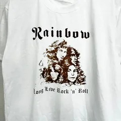 新品 レインボー RAINBOW バンドTシャツ ミュージックTシャツ アーティストTシャツ Lサイズ相当 バンティー バンT バンド ロック メタル アルバム 半袖 夏物 夏服 プリント グラフィック アメカジ アメリカン USA リッチーブラックモアのサムネイル