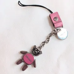 人気✨️PRADA プラダ 動くクマちゃん スマホストラップ ベア アニマル 熊 携帯 スマートフォンアクセサリー バッグチャーム 男女兼用 ユニセックス シルバー ピンクのサムネイル