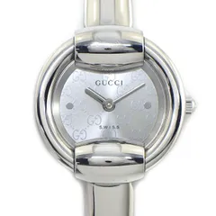 グッチ GUCCI 腕時計 バングルウォッチ 1400L ラウンド GG柄 サンレイ シルバー文字盤 SS クオーツアナログ 【中古】のサムネイル