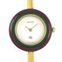 グッチ GUCCI 腕時計 チェンジベゼル 11/12 マルチカラーベゼル 全10色 ホワイト文字盤 GP クオーツアナログ 【中古】のサムネイル