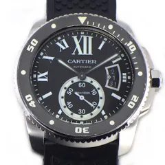 カルティエ Cartier 腕時計 カリブル W7100056 デイト スモールセコンド 夜光インデックス 夜光針 回転ベゼル ブラック文字盤 ローマンインデックス SS ラバー 自動巻き 【中古】のサムネイル