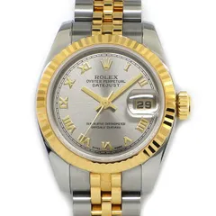 ロレックス Rolex 腕時計 デイトジャスト 179173 F番 2003年-2004年製 ローマンインデックス サンレイ グレー文字盤 フルーテッドベゼル ジュビリーブレス K18YG SS 自動巻き 【中古】のサムネイル