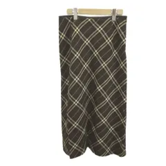 バーバリー ロンドン BURBERRY LONDON フレアスカート ウール 42 茶 ブラウン チェック柄 ロング丈 /YU ■GY99のサムネイル
