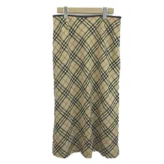 バーバリー ロンドン BURBERRY LONDON フレアスカート ウール 42 ベージュ チェック柄 ロング丈 /YU ■GY99のサムネイル