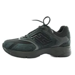 フェンディ FENDI ファスター トレーナー Faster Trainers スニーカー レザー メッシュ ローカット FFロゴ 7 26cm 黒 ブラック 7E1555 /XZ ■GY19のサムネイル